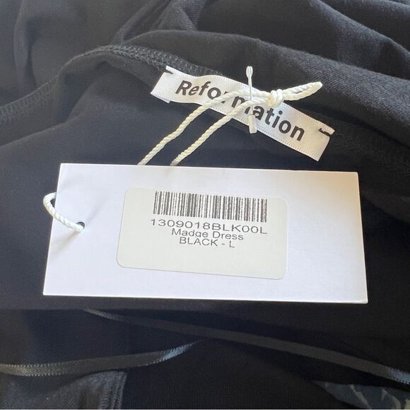 Reformation Madge Knit Slim Fit Midi Dress Black Large - Picture 8 of 10